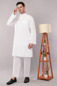 white kurta pyjama